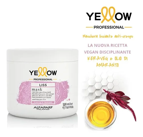 Máscara Anti Frizz Alfaparf Yellow Liss Smoothing Mask X 500 Ml