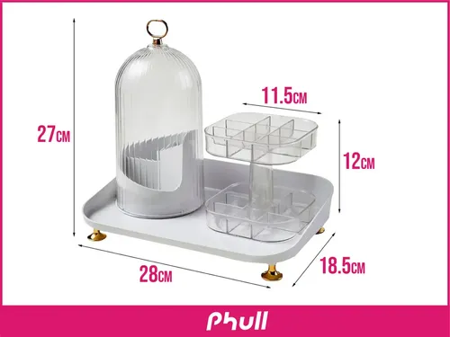Organizador Maquillaje Porta Cosmético Giratorio Escritorio Transparente