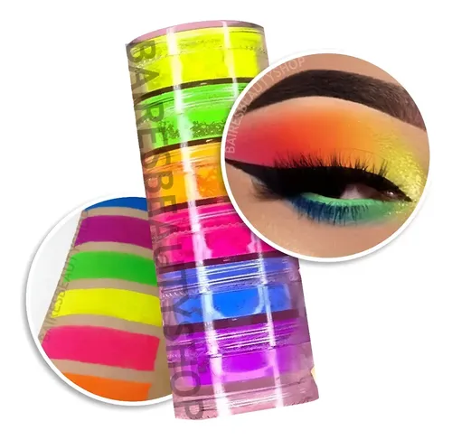 Sombras Pigmentos Fluorescente Neón Brilla Luz Negra Uv