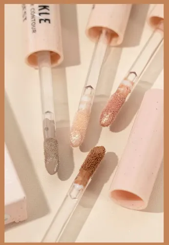 Kit 4 Piezas Doble Punta Contorno Iluminador Maquillaje