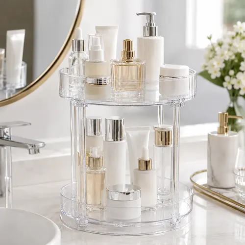 Organizador Maquillaje Cosmeticos Giratorio 360° Multiuso