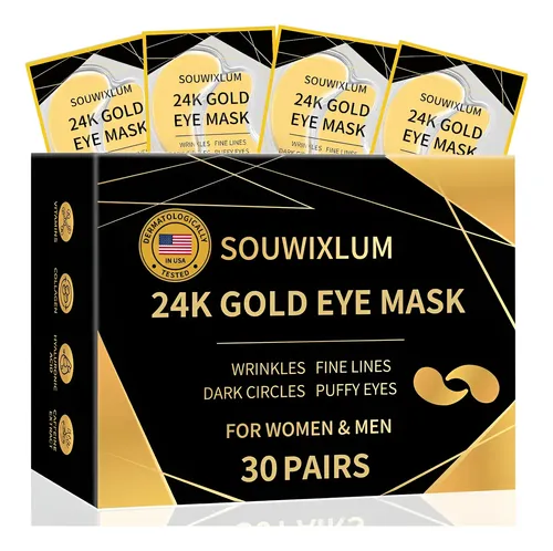 Parche Para Ojos Souwixlum 30 Pares Oro 24k Hidratante