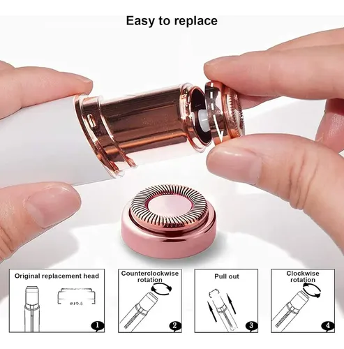 For Depiladora Facial Electrica Mini Con 2 Cabezales De
