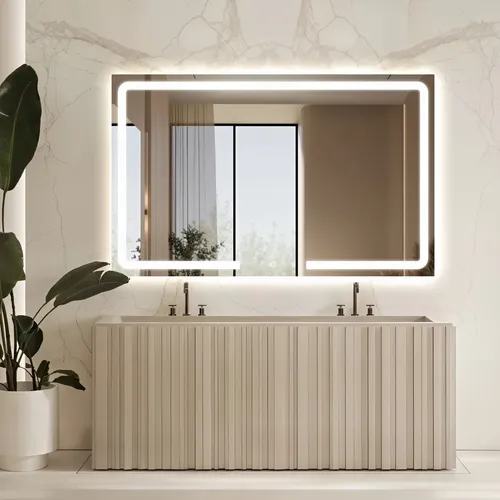 Espejo Luz Led Táctil Touch Baño Rectangular 75x120cm Premiu