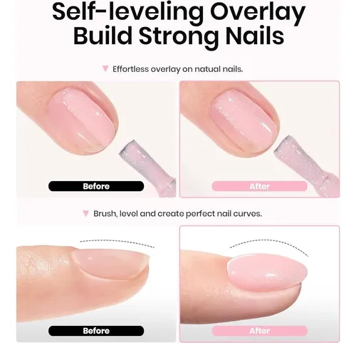 Esmalte En Gel Base 5 En 1 Beetles Nude Pink 6 Colores