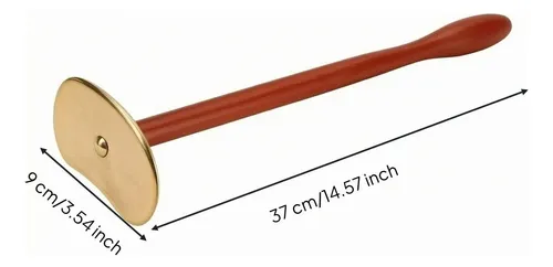 Herramienta Gua Sha Mango Largo Madera Pera Y Latón