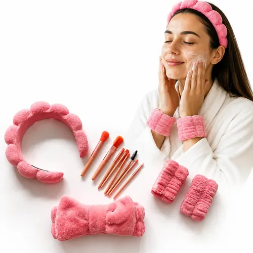 Set Skincare Completo 12 Piezas Kit Limpieza Facial Diadema