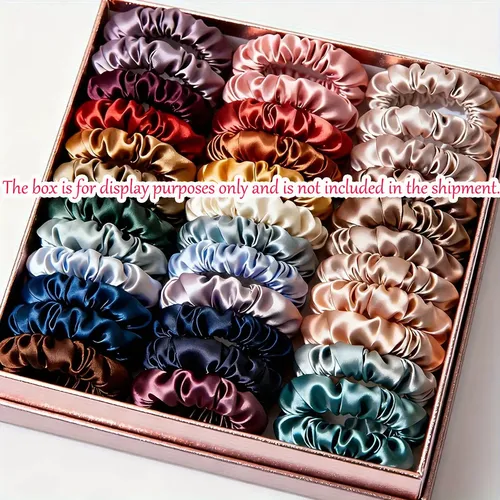 Set X19 Colitas De Pelo Finas De Satén Multicolored Lisa
