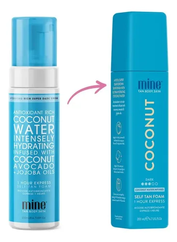 Espuma Autobronceadora Minetan, Agua De Coco, 200 Ml, Para P