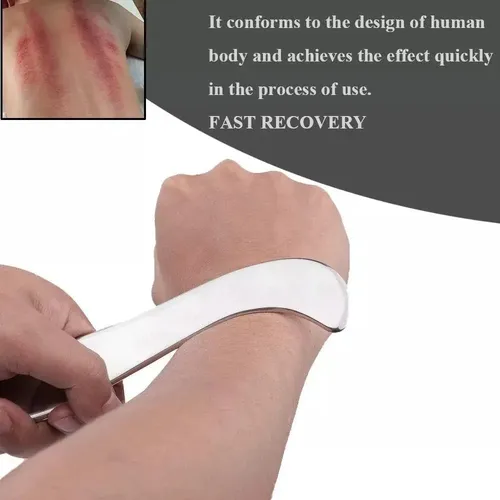Herramienta De Masaje Gua Sha De Acero Inoxidable, 3 Unidade