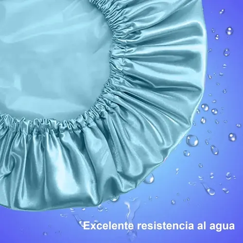 6×gorros Baño Ducha Doble Capa Impermeable Reutilizable Azul