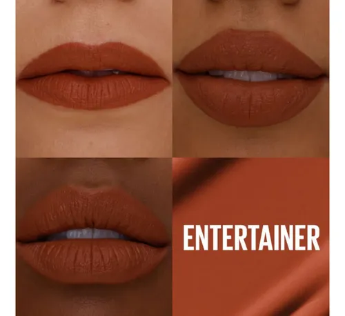Lápiz labial Maybelline Super Stay Matte Ink, color 505 Entertainer, de larga duración
