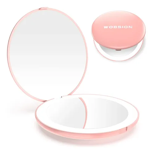 Espejo Compacto Wobsion Espejo Compacto Con Luz 1x/10x Mag