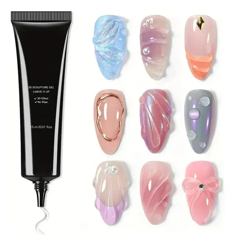 Gel Modelador 3d Para Nail Art, 15 Ml Gel Ondulado De Agua