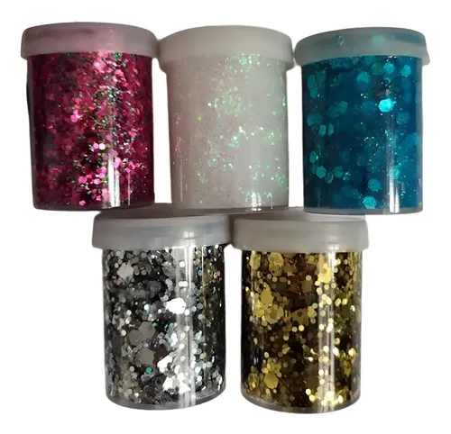 Glitter En Gel X 5 Varios Colores Para Rostro A Eleccion