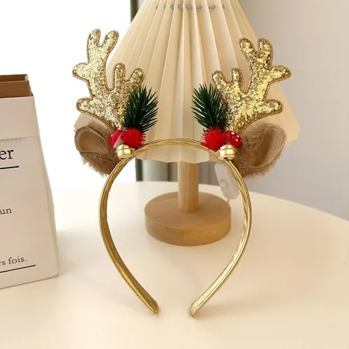 Diadema Con Cuernos Brillantes Con Campanas Para Decoración