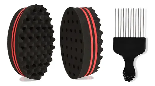 Cepillo De Esponja Peine Afro Para Peinar El Cabello Con /