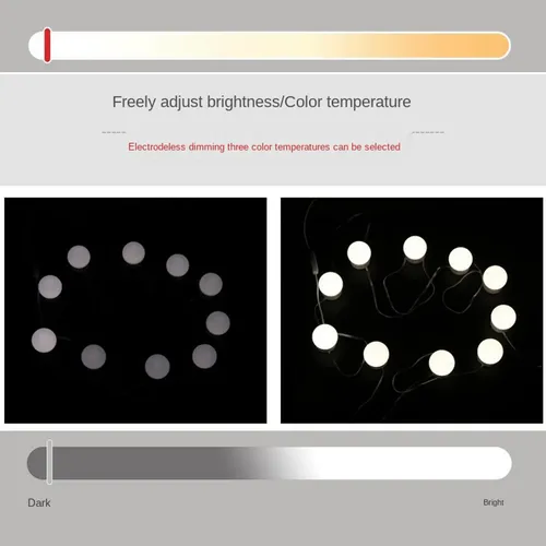 Led Mirror Light Set With 6 White Light Bulbs