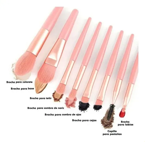Q* Set Y Brochas Maquillaje 8 Piezas Profesional Estuche