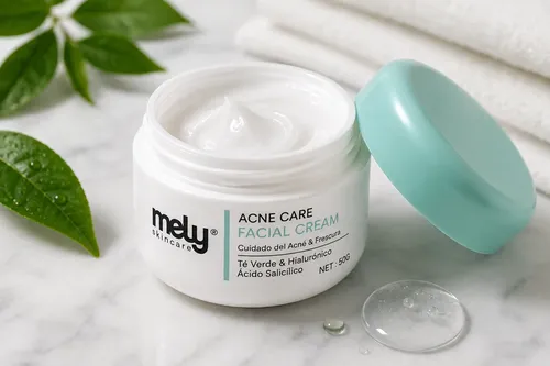 Crema Facial Para Acne Mely Acido Salicilico Te Verde 50g