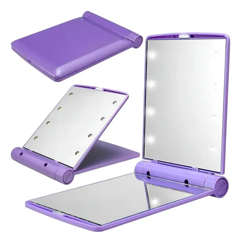 Espejo Luz Led Portatil Maquillaje Iluminacion Cartera