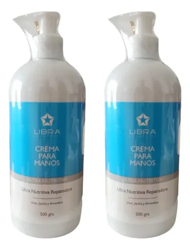 2 Crema Para Manos Ultra Nutritiva 500gr. – Libra Cosmetica Fragancia Suave