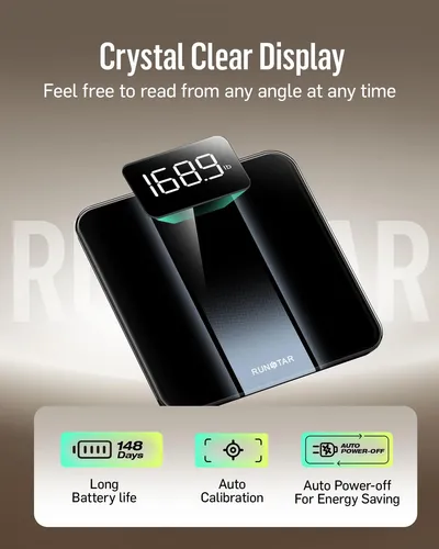 Báscula Digital De Baño Runstar De Alta Precisión Plateada