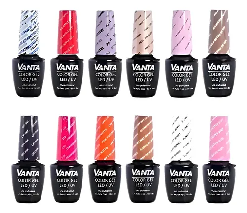 6 Esmaltes Semipermanentes Gel On-off Cabina Vanta X 15 Ml.