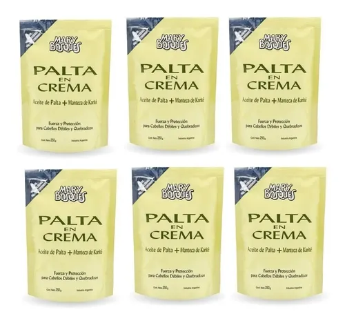 Kit Tratamiento Capilar Palta En Crema Mary Bosques 250gr X6