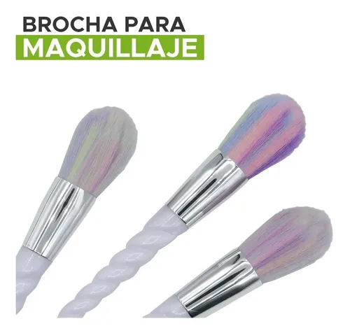 Brochas Maquillaje Arcoiris Pinceles Cerdas Suaves Make Up