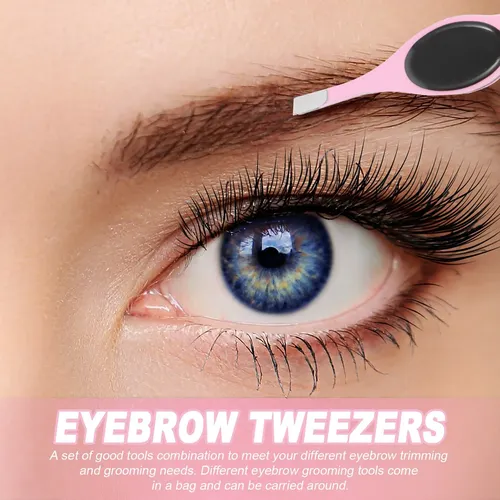 // Pinzas Para Cejas Inoxidable 5 Piezas Para Viaje