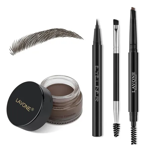 Kit De Cejas Lavone Con Lápiz, Delineador Y Pomada
