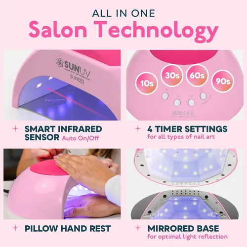 Sunuv Lámpara De Uñas Led Uv De 48 W Con 4 Ajustes