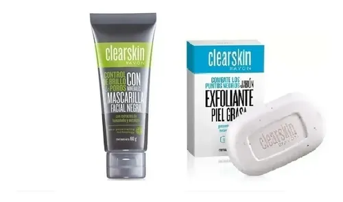 Clearskin Avon Mascarilla Facial Negra Jabon Exfoliante Set