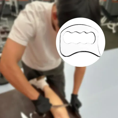 Masajeador Gua Sha Acero Inoxidable Forma M