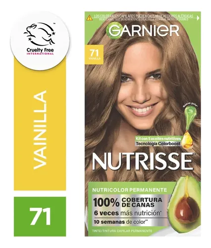 Kit De Tintura Permanente Nutrisse De Garnier Tono Tono 71 Vainilla