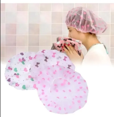 10 Gorros Plásticos Para Ducha/baño De Crema. Impermeable