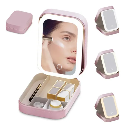 Caja De Maquillaje Con Espejo, Bolsa De Maquillaje De Viaje
