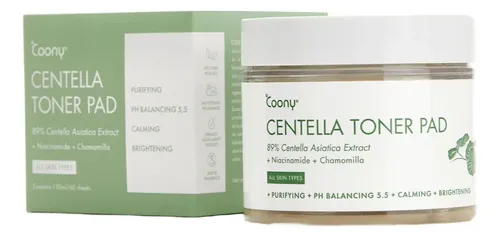 Almohadillas Post Limpieza Facial Centella Toner Coony 60und