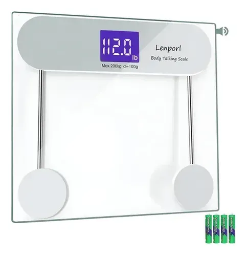 Báscula Digital Que Habla Lenporl 200 Kg Con Pantalla Lcd