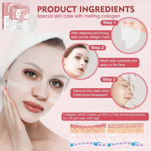 Mascarilla Facial X 2 Absorbible Biocolágeno Antiage Viral