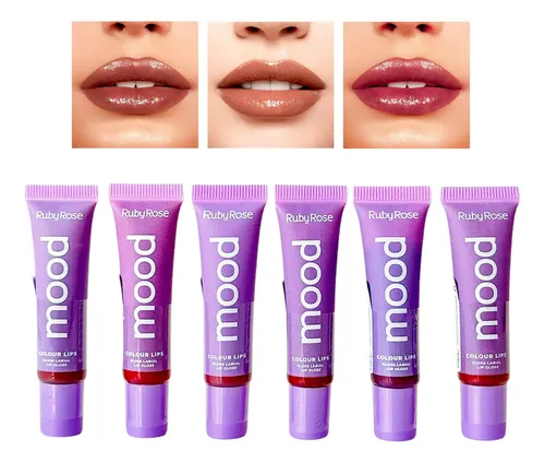 Lipgloss Labial Colour Lips Liquido Mood Ruby Rose