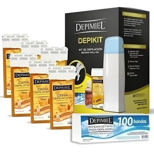 Kit Depilacion Depimiel Depikit+ 6 Cera Roll On+ 100 Bandas