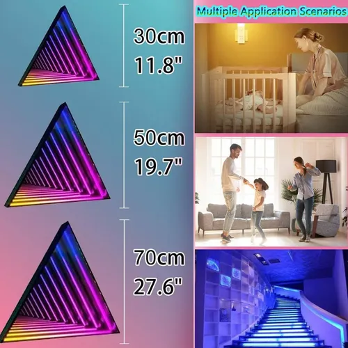 Luz Led Espejo Infinito 3d Rgb Para Dormitorio 30cm