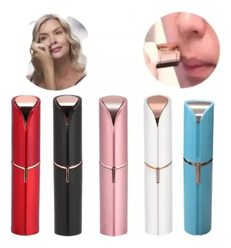 Depiladora Facial Removedor Vello Dama Pila Mujer Indolora Portátil Precisión Rostro Cejas Compacta Elegante Rojo