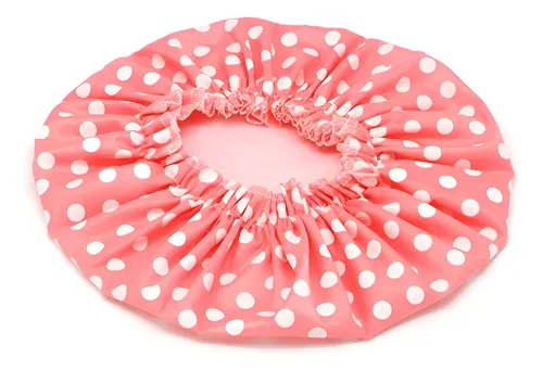 Cofia De Baño Rosa Con Lunares Blancos (art 2258)