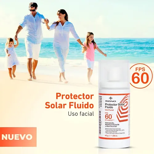 Protector Solar Facial Fluido Fps60 Natural Tono Medio
