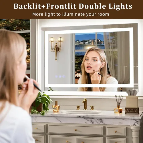 Espejo Baño Led Grande 60×40 Dimmable Antivaho Luz Frontal