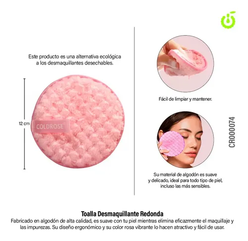 Pad Desmaquillante Reutilizable De Limpieza Make Up Coldrose