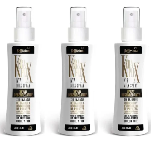 Kit Desenredante Sin Enjuague Keraplex Bellissima 145ml X3
